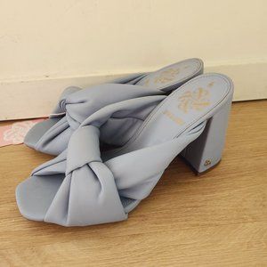 NWT Sam & Libby Jovanna Bow Knot Baby Blue Dress Heeled Sandals Sz. 6